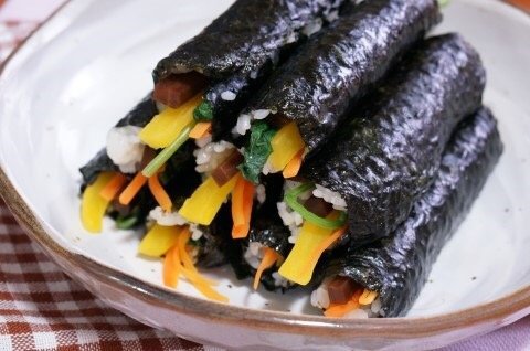 꼬마김밥(마약김밥) with 톡쏘는 겨자소스