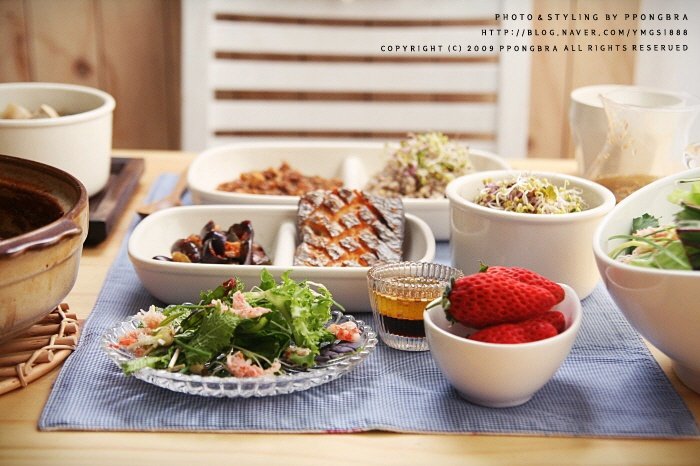 싱싱 채소가득 ♬ 봄맞이 다이어트 식단 (보리밥, 쇠고기강된장, 냉이된장국, 가지나물, 달래샐러드, 갈치구이, 웰빙