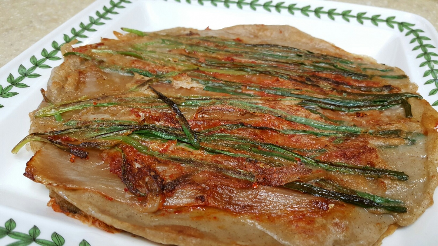 비오는날 고소한 메밀 김치전 부쳤어요