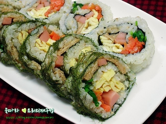 감기에 좋은 미나리 넣어 만든 별미김밥/미나리 감태김밥,그린김밥